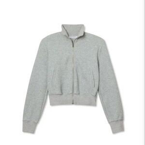 perfectwhitetee Gray Zip-Up Sweatshirt